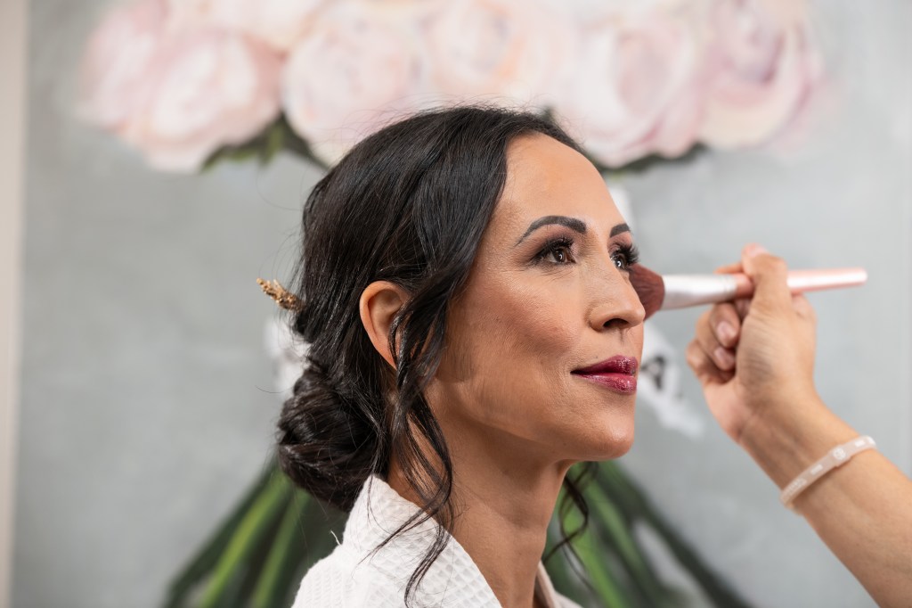 Palm Beach Wedding venue with bride getting hair & make up done in a luxury dressing suite