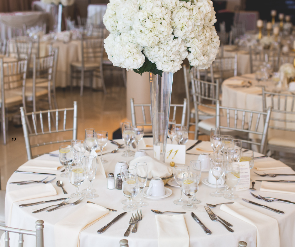 luxury wedding flower centerpieces and decor at a Palm Beach wedding venue