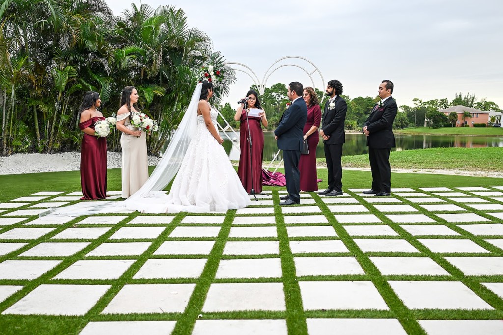 Palm Beach wedding venue with ballroom reception featuring luxury light up dance floor